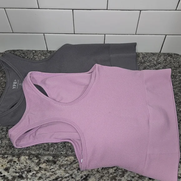 YPB Ribbed Tank — Pink and Gray (2-Pack) - Picture 2 of 5